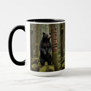 Caneca Urso Negro e Arte da Vida Selvagem Totem Polos