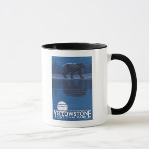 Caneca Urso no luar - parque nacional de Yellowstone