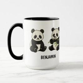 Caneca Urso Panda Desenhado à Mão Personalizado Fofo