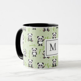 Caneca Urso Panda Fofo Bambu Animais Kawaii Monograma