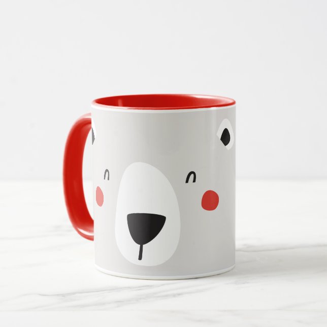 Caneca Urso polar bonito personalizou crianças (Frente Esquerda)