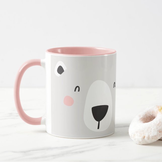 Caneca Urso polar bonito personalizou crianças (Com Donut)