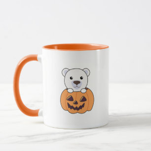 Caneca Urso Polar Em Ursos Polares Doce De Pumpkin Feliz