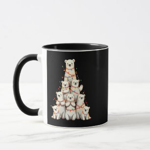Caneca Urso Polar Natal Árvore Amante de Animais Feriado