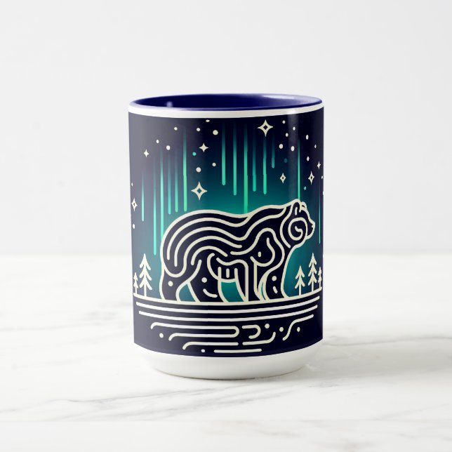 Caneca Urso Sob Luzes da Aurora (Centro)
