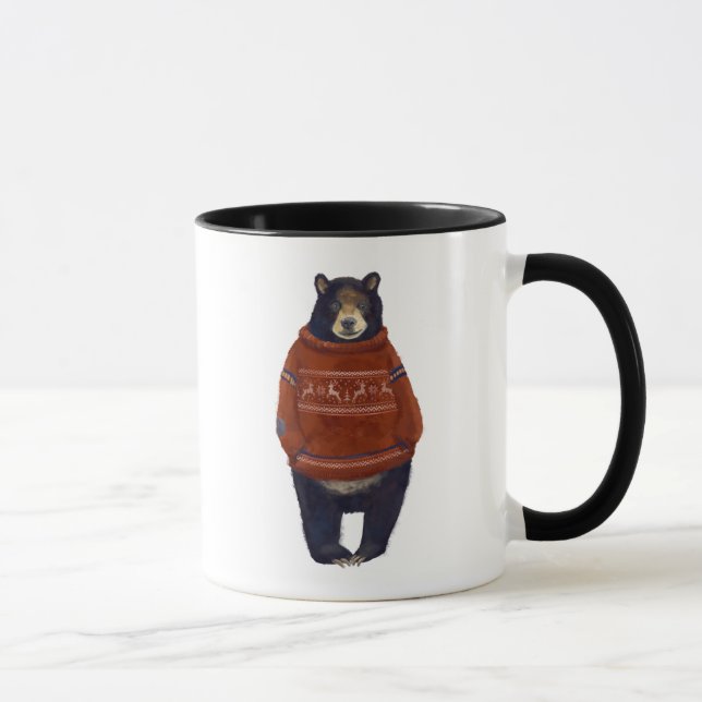 Caneca Urso vermelho da camisola da rena (Direita)