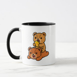 Caneca Ursos Adoráveis Comendo Doce Favo de Mel Cartoon