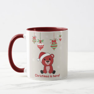 Caneca Ursos Coloridos Brancos Felizes De Natal