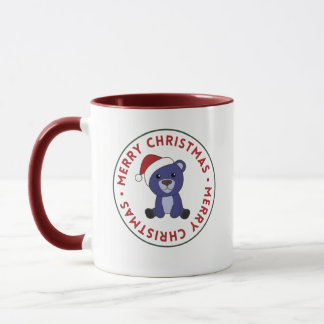 Caneca Ursos Coloridos Brancos Felizes De Natal