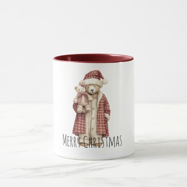 Caneca Ursos de Natal Vermelho Creme (Centro)