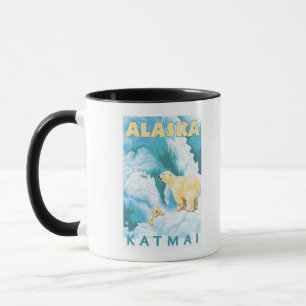 Caneca Ursos polares & Cub - Katmai, Alaska