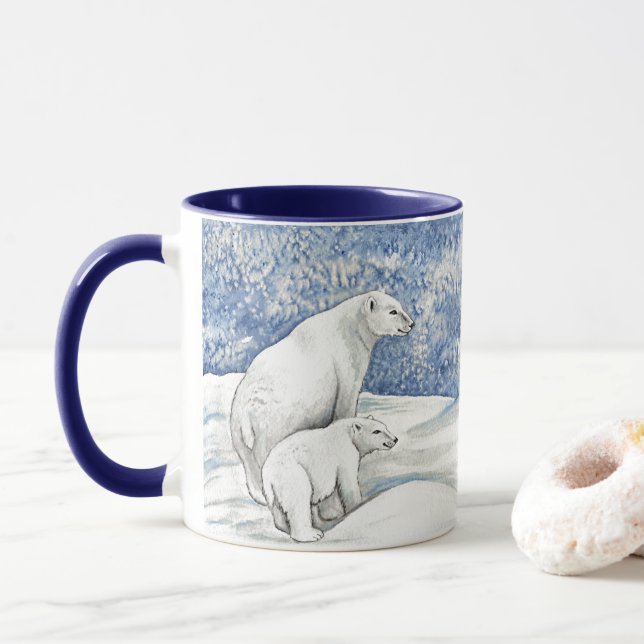 Caneca Ursos Polares Neve (Com Donut)