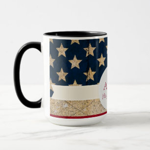 Caneca USA Flag Stars and Stripes Monogramas Mug
