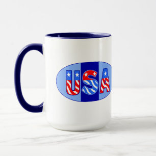 Caneca USA Oval Coffee Mug
