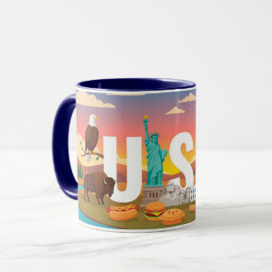 Caneca USA Patriotic Travel Coffee Mug