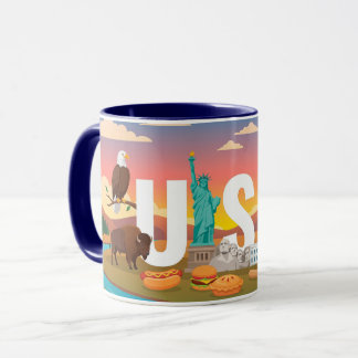Caneca USA Patriotic Travel Coffee Mug