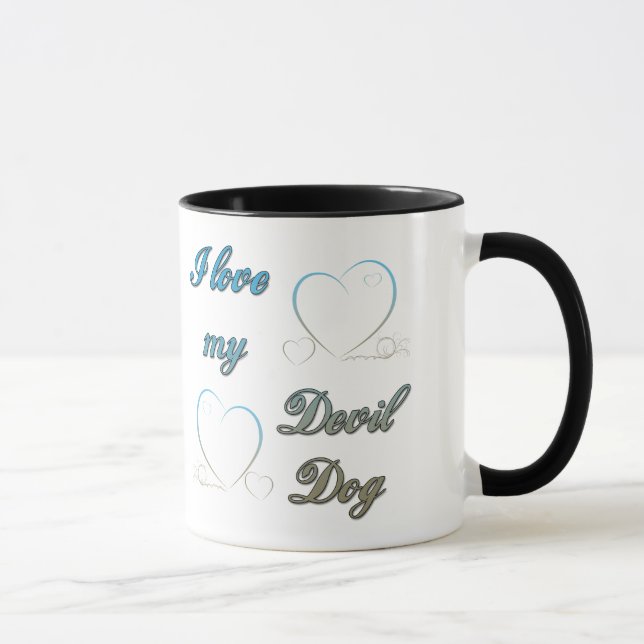 Caneca USMC eu amo meu cão de diabo (Direita)