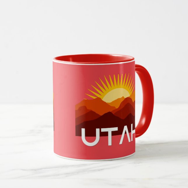 Caneca Utah Retro Vintage Desert Sunset (Frente Esquerda)