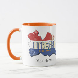 Caneca Utrecht Países Baixos Mapa Holandês Vintage Souven