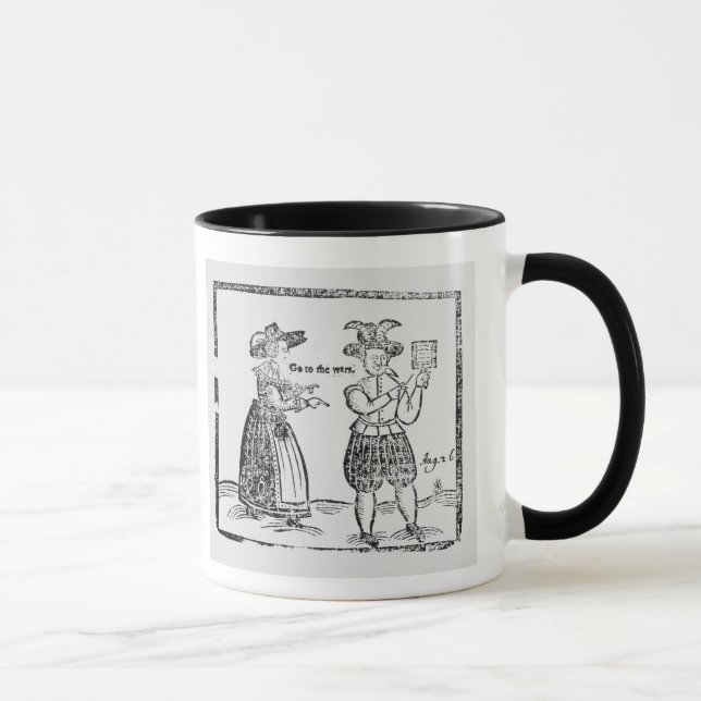 Caneca Vá às guerras, ilustração de um showi do panfleto (Direita)