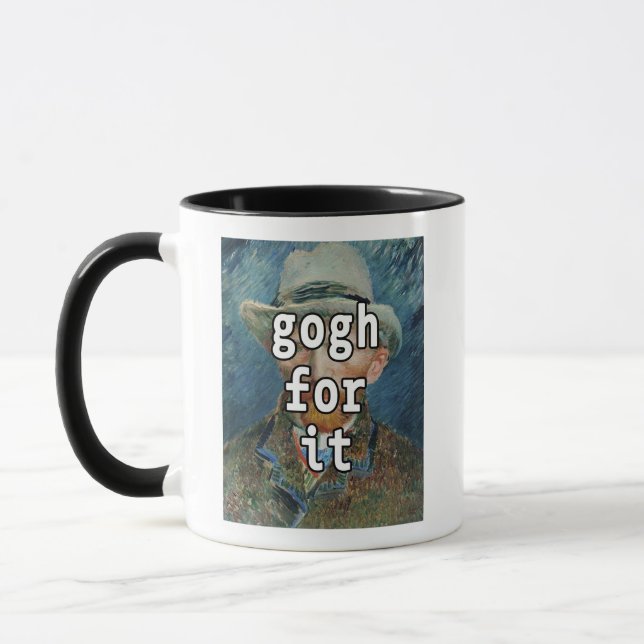 Caneca Vá em Frente Engraçado Vincent Van Gogh Meme (Esquerda)