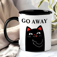 Vá Embora Dedo do Meio Gato Preto Engraçado