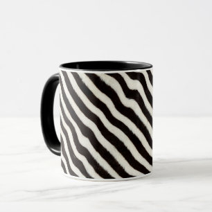 Caneca Vá Selvagem Listra de Zebra Preto Branco Olhar de