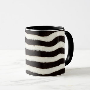 Caneca Vá Selvagem Listra de Zebra Preto Branco Olhar de