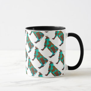 Caneca Vaca Brown e Teal Silhouette