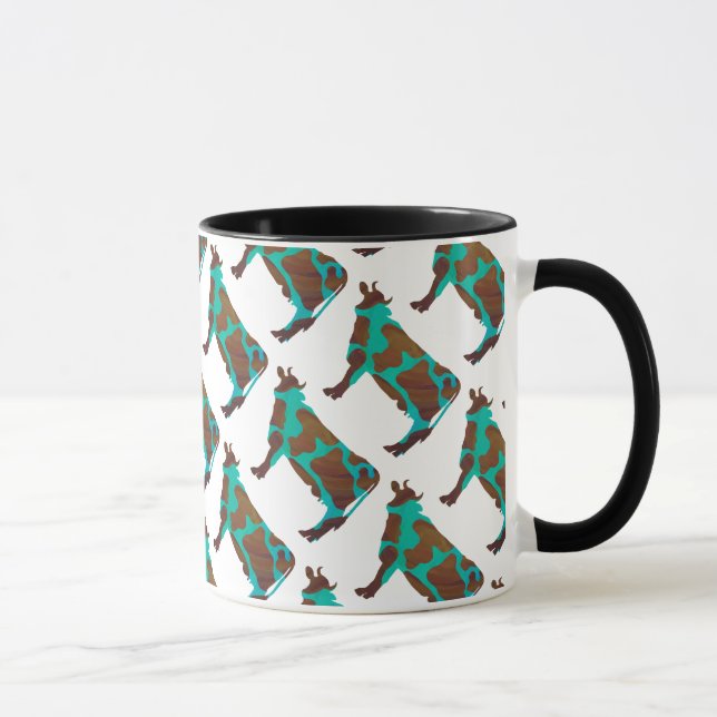 Caneca Vaca Brown e Teal Silhouette (Direita)