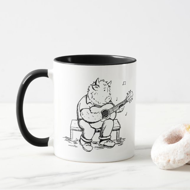 Caneca Vaca das Terras Altas Toca Guitarra Acústica (Com Donut)