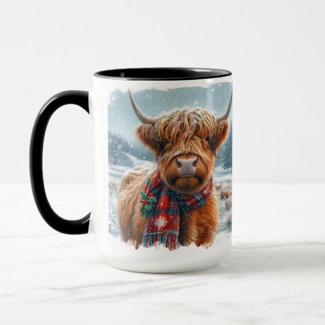 Caneca Vaca de Natal em Highland Coffee Mug Cup (Esquerda)