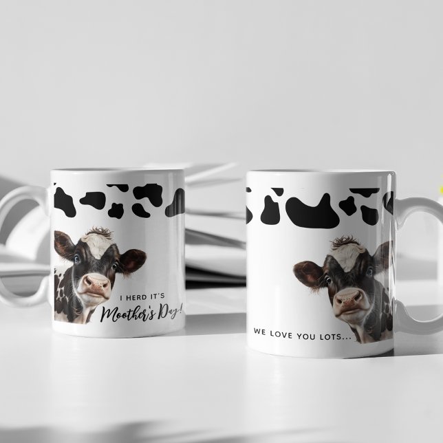 Caneca Vaca Divertida 'Eu Ouvi Que Era Dia Das Mães' Mamã (Criador carregado)