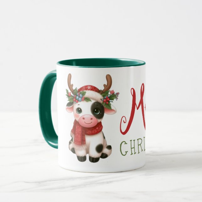 Caneca Vaca doce de Natal feliz (Frente Esquerda)