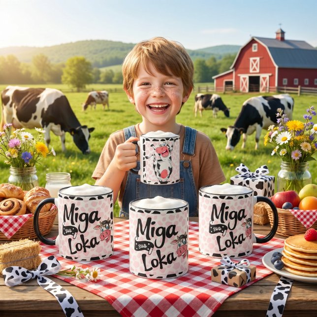 Caneca Vaca Engraçada “Miga Sua Loka (Criador carregado)