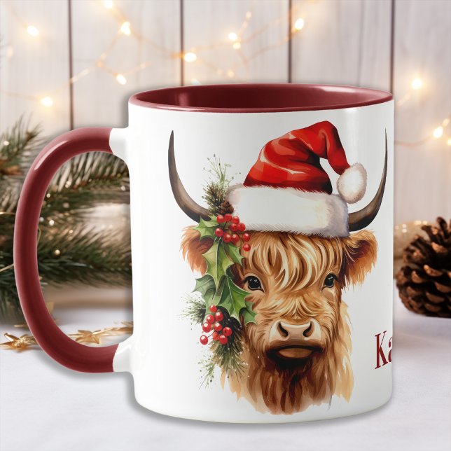 Caneca Vaca festiva Vaca Vaca Festiva Natal (Criador carregado)