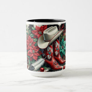 Caneca Vaca Floral de Férias do Oeste do Cowboy Bota
