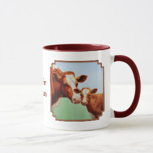 Caneca Vaca-Mãe-Guernsey e Feno-Feno