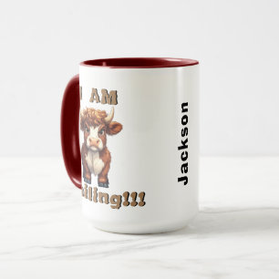 Caneca Vaca Mal-Humorada das Terras Altas Eu Estou Sorrid