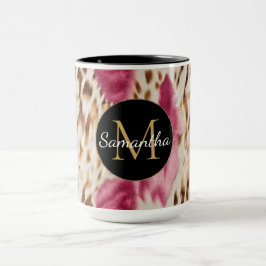 Caneca Vaca Ocidental Cor-de-rosa Dourada branca