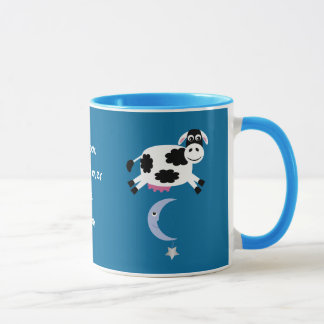 Caneca Vacas bonitos que saltam sobre a lua