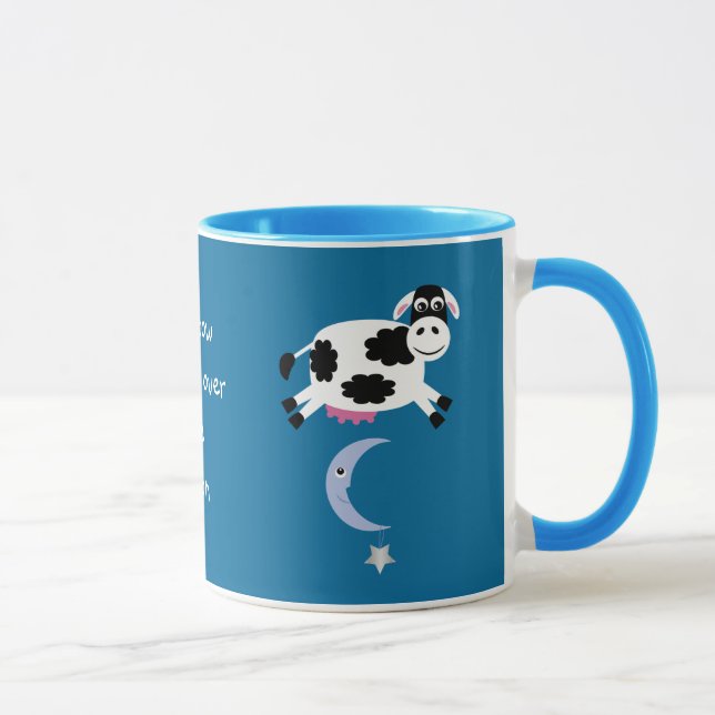 Caneca Vacas bonitos que saltam sobre a lua (Direita)