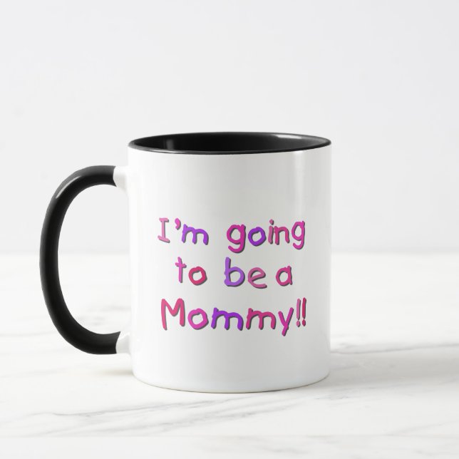 Caneca Vai ser uma Mamãe - Rosa e Roxo (Esquerda)