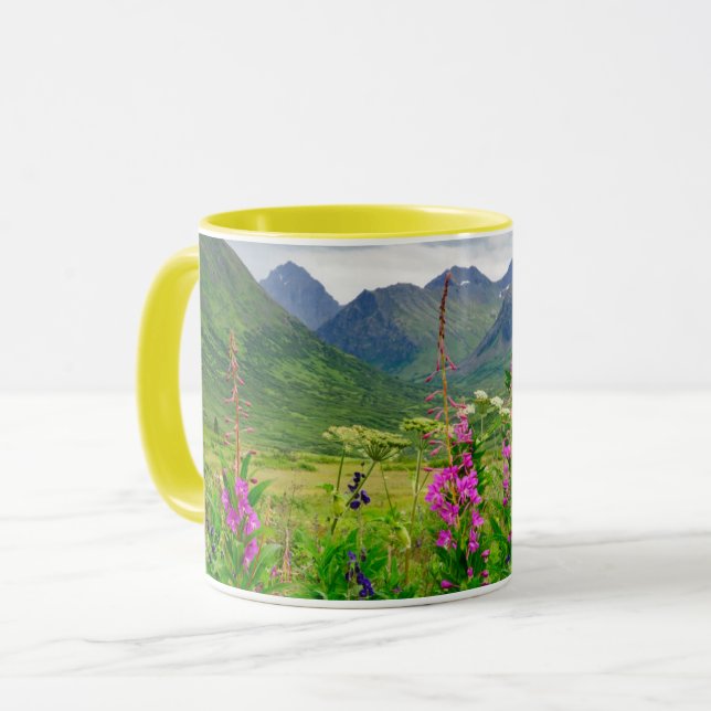 Caneca Vale do Alaskan de Flores Selvagens (Frente Esquerda)