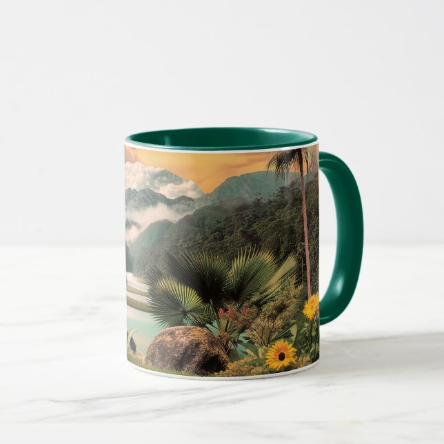 Caneca Vale Tropical Surrealista Com Palmeiras (Frente Esquerda)