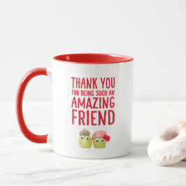 Caneca Valentine for Vegan Friend - Cute Fruits Thank You