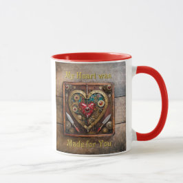Caneca Valentine Guerreiro de Rubis e Adagas Steampunk