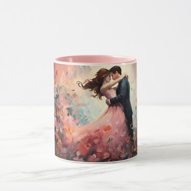Caneca  Valentine’s Day Romantic Couple Silhouette Love  (Centro)