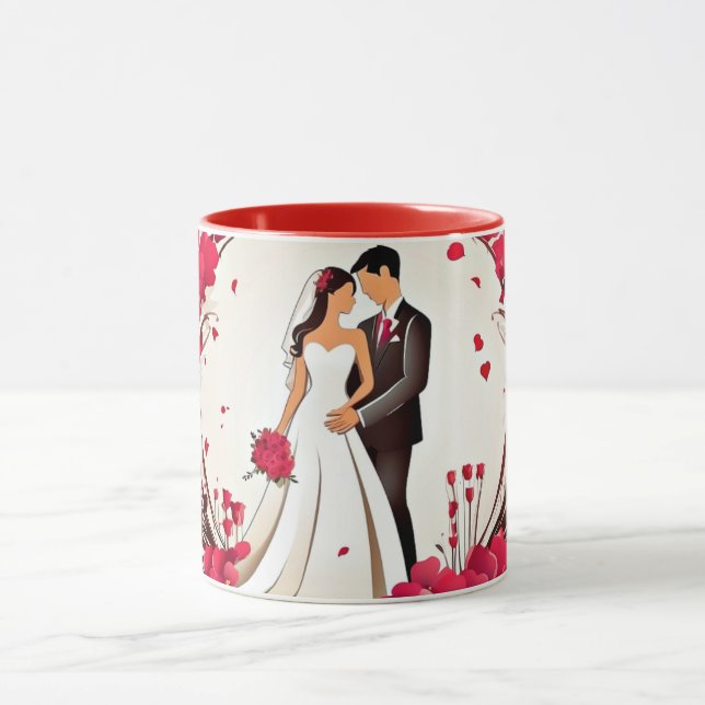 Caneca  Valentine’s Day Romantic Couple Silhouette love  (Centro)