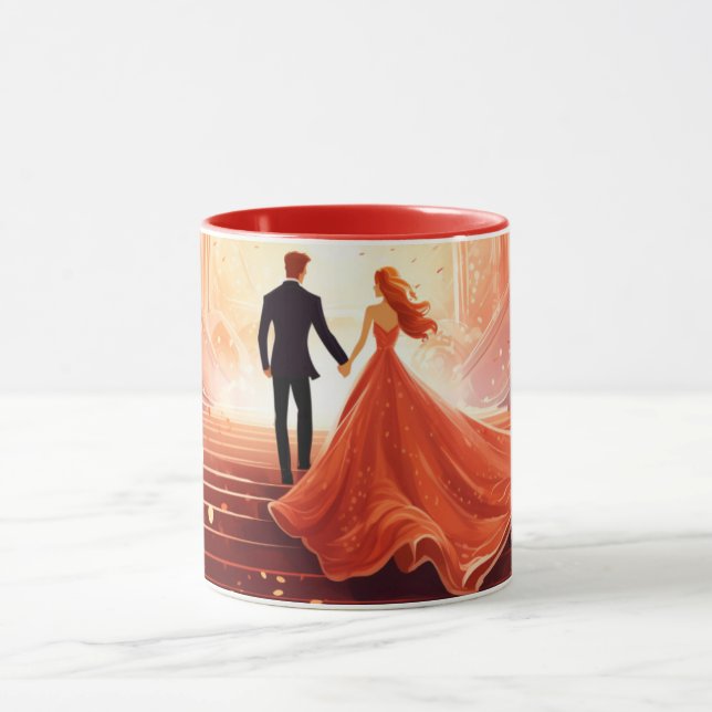 Caneca  Valentine’s Day Romantic Couple Silhouette love  (Centro)